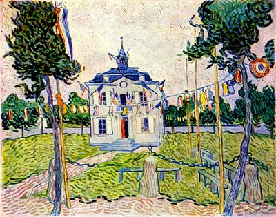 Auvers Town Hall in 14 July 1890 by Vincent van Gogh