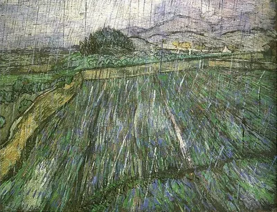 Wheat Field in Rain by Vincent van Gogh