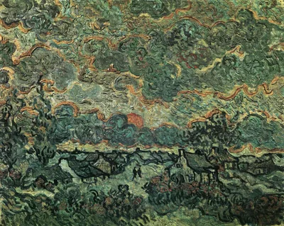 Cottages and Cypresses: Reminiscence of the North by Vincent van Gogh