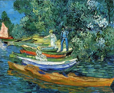 Rowing Boats on the Banks of the Oise at Auvers by Vincent van Gogh