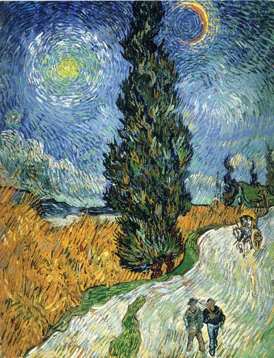 Road with Cypresses by Vincent van Gogh