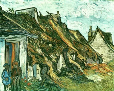 Thatched Cottages in Chaponval, Auvers-sur-Oise by Vincent van Gogh