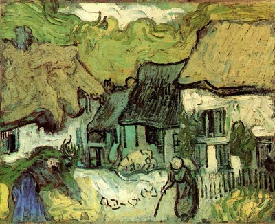 Thatched Cottages in Jorgus by Vincent van Gogh