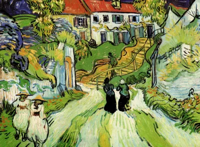 Village Street and Steps in Auvers with Figures by Vincent van Gogh