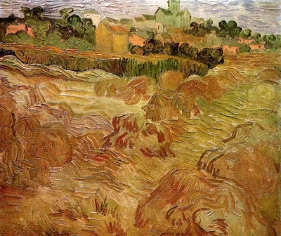 Wheat Fields with Auvers in the Background by Vincent van Gogh
